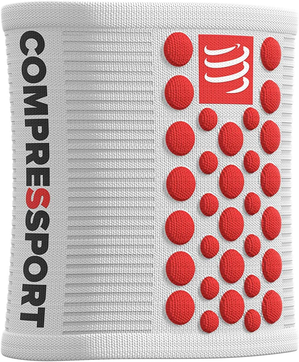 COMPRESSPORT Unisex Sweatbands 3D.Dots Mu Equera Antitranspiraction Multideporte, White Red, Talla Unica UK