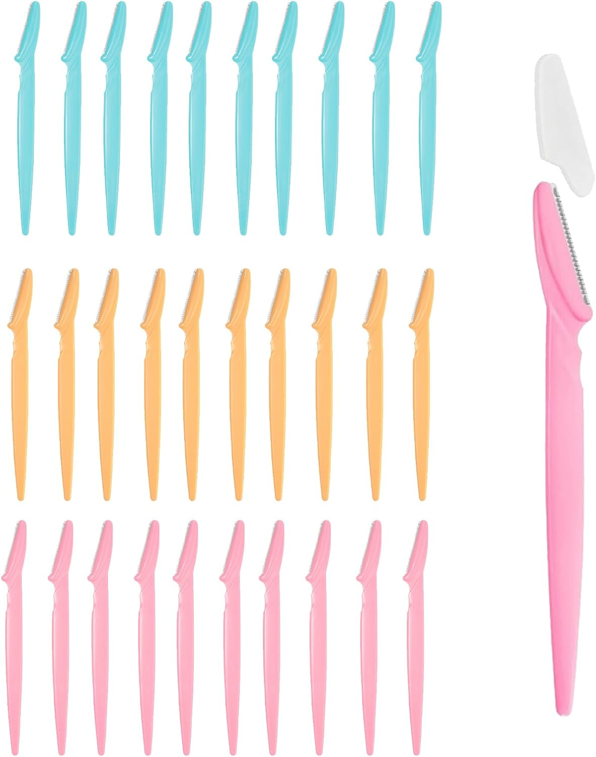 30Pcs Eyebrow and Face Razor for Women and Men - Multipurpose Hair Trimmer and Shaver with Protective Cover - Exfoliating Face Hair Removers - Easy to Use image number 1