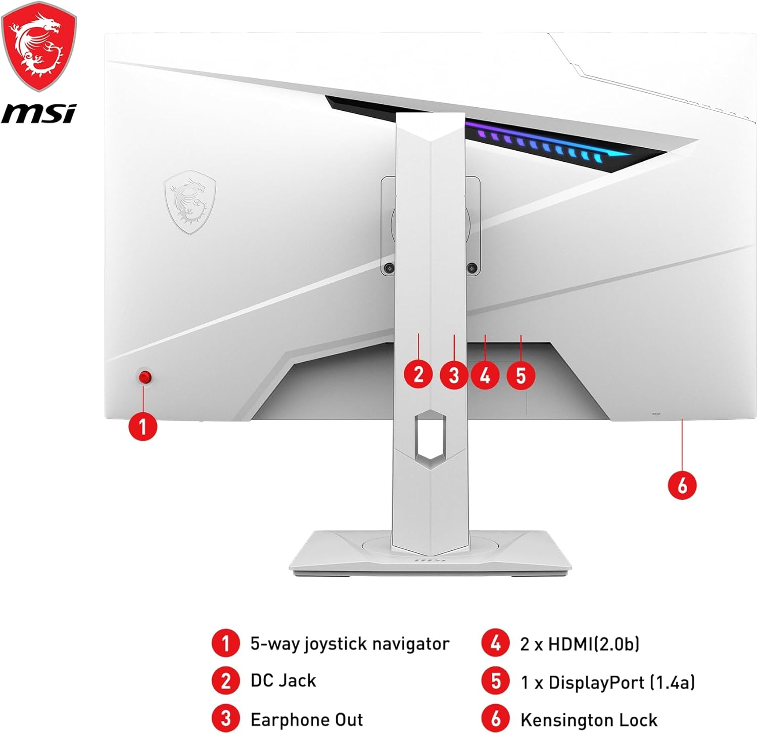 MSI MAG 274QRFW 27 Inch WQHD Gaming Monitor - 2560 X 1440 Rapid IPS Panel, 180 Hz - 1Ms Gtg, 123Percentage Srgb Colour Gamut, Frameless Design, Displayhdr 400 - Displayport 14A, HDMI 20B image number 2