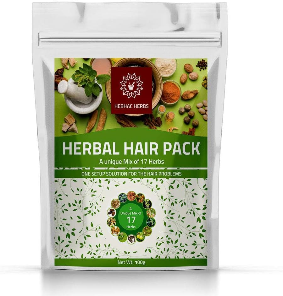 Herbal Hair Mix Powder for Hair Care by Hebhac Herbs Made with 17 Traditional Herbal Hair Oil Mix for Thick Long Hair Growth (3.5 Oz)