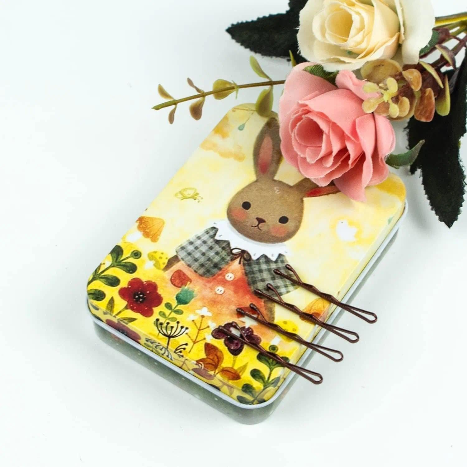 Mini Bobby Pins with Cute Case for Women, 200 Pack Small Hair Pins for Styling and Buns, Rust Resistant and Non-Slip Grip,(Brown) - Tisuff image number 2