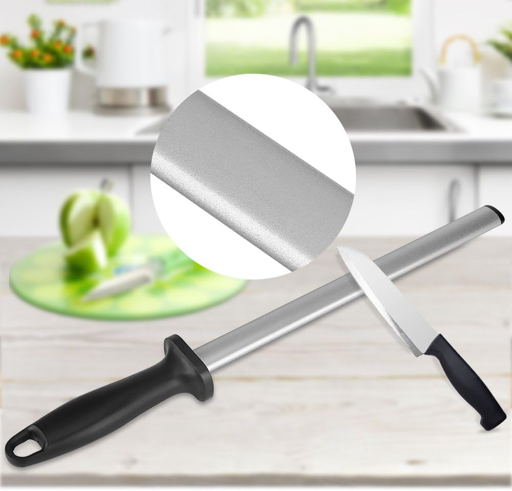 10 Inch Diamond Knife Sharpening Rod Knife Sharpener for Home Kitchen or Restaurant Master Chef Gourmet Blade Honing Rod image number 1