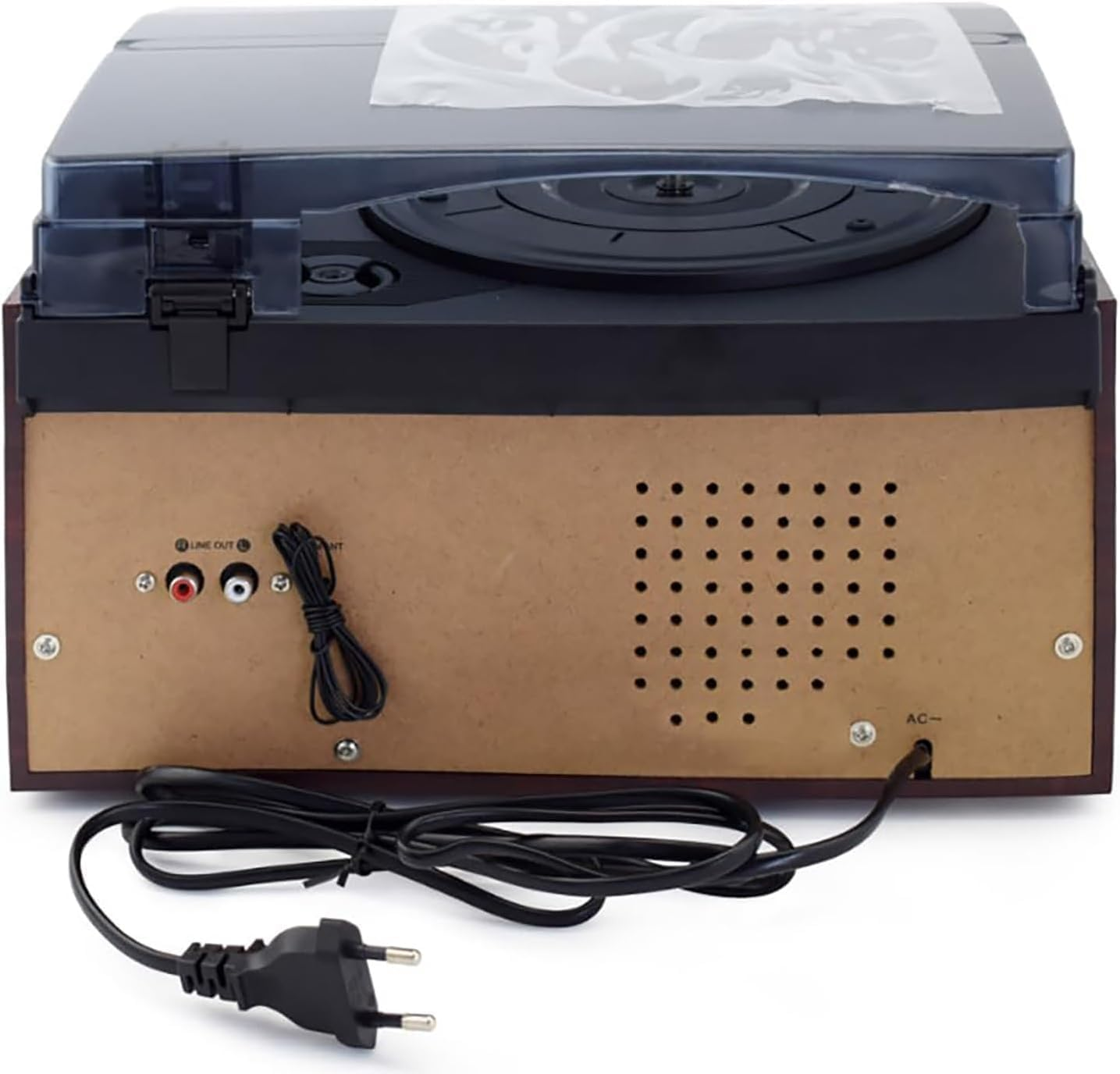 Vinyl Record Player, Cassette Tape Player with 3 Speed Bluetooth Vintage Turntable, Less Noise, Frosted Dust Cover, Built in Speakers, FM Radio, USB, CD Player Boombox, Music Centre