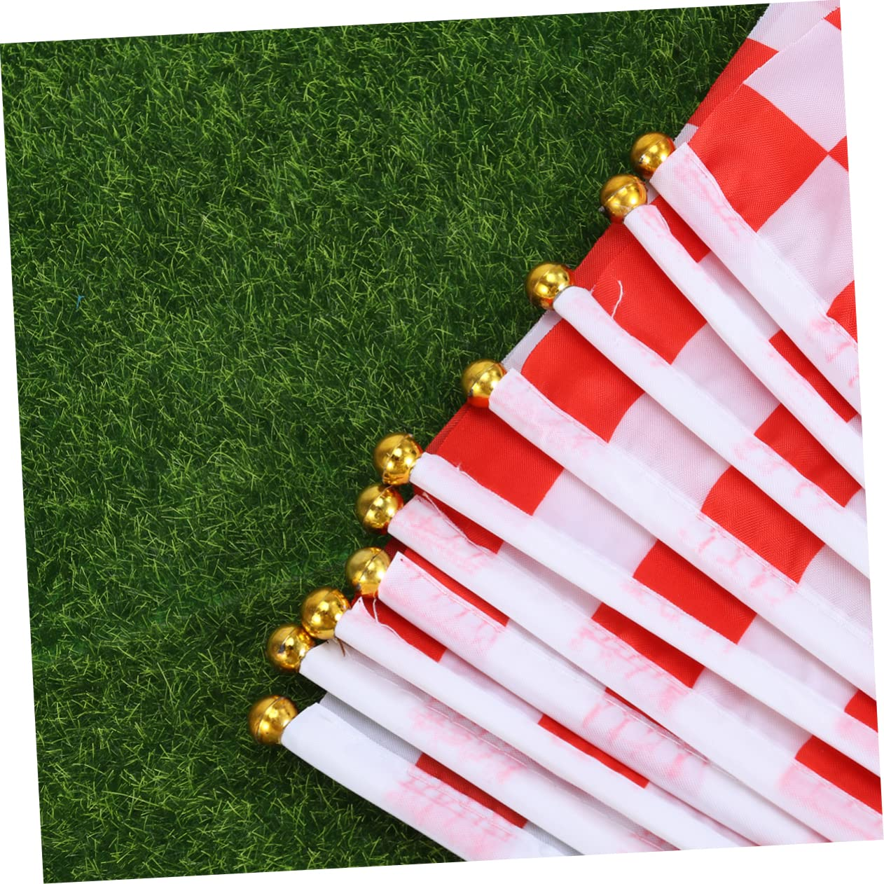 INOOMP 2Sets Race Car Flags Stick Lightweight Mini Hand Flags for Auto Racing Enhance Your Event Decorations 20Pcs*2 image number 2
