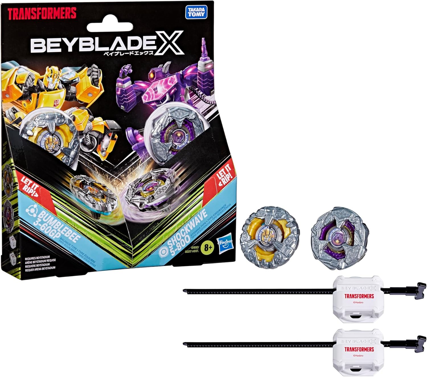 Hasbro Beyblade X and Transformers Collab, Bumblebee 3-60GP Vs. Shockwave 5-80O image number 1