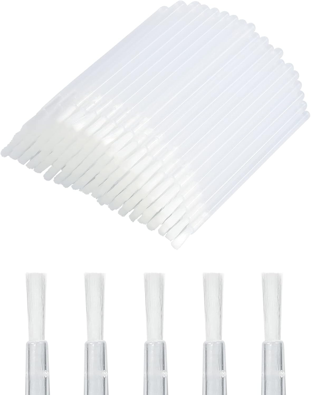 GCQQ 50PCS Disposable Lip Brushes, Black Lipstick Applicator, Lip Wands Makeup Beauty Tool Kits PYO Cookie Paint Brush (Black)