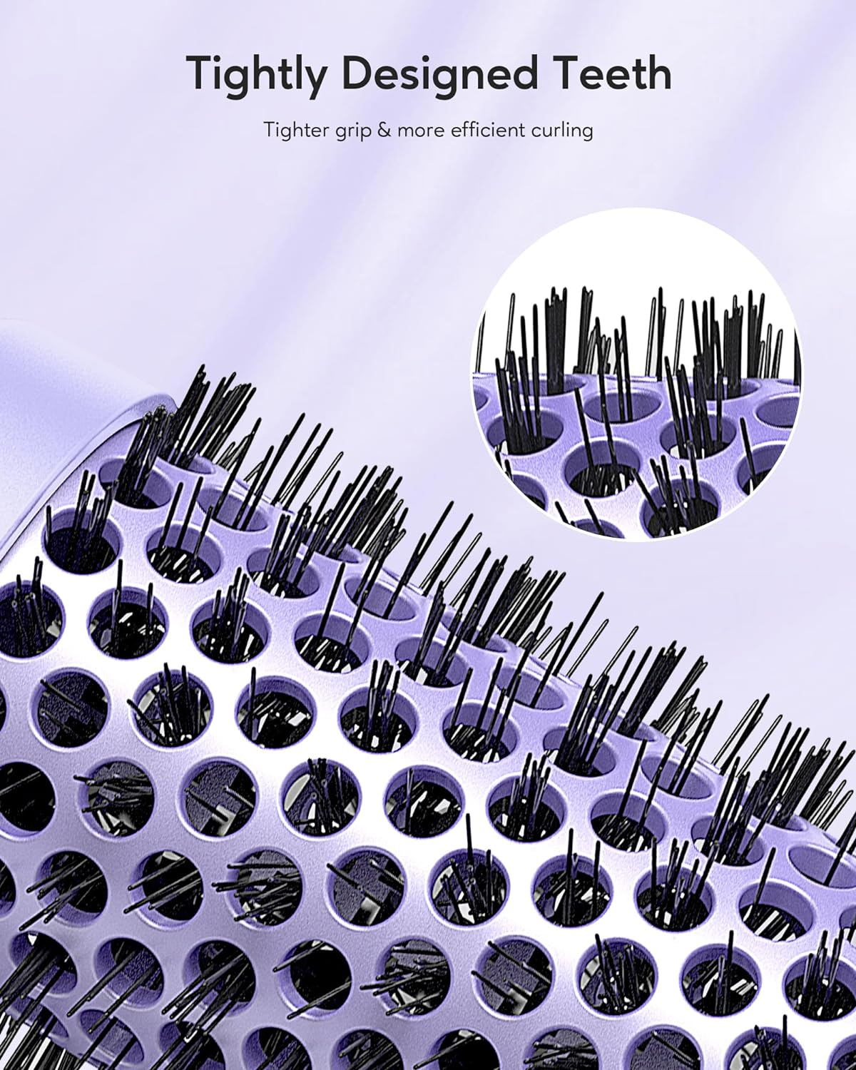 Wavytalk Thermal Brush, 1.5 Inch Ionic Heated round Brush Creates Blowout Look, Thermal round Brush Effortlessly Achieves Gorgeous Curls, Dual Voltage (Purple)