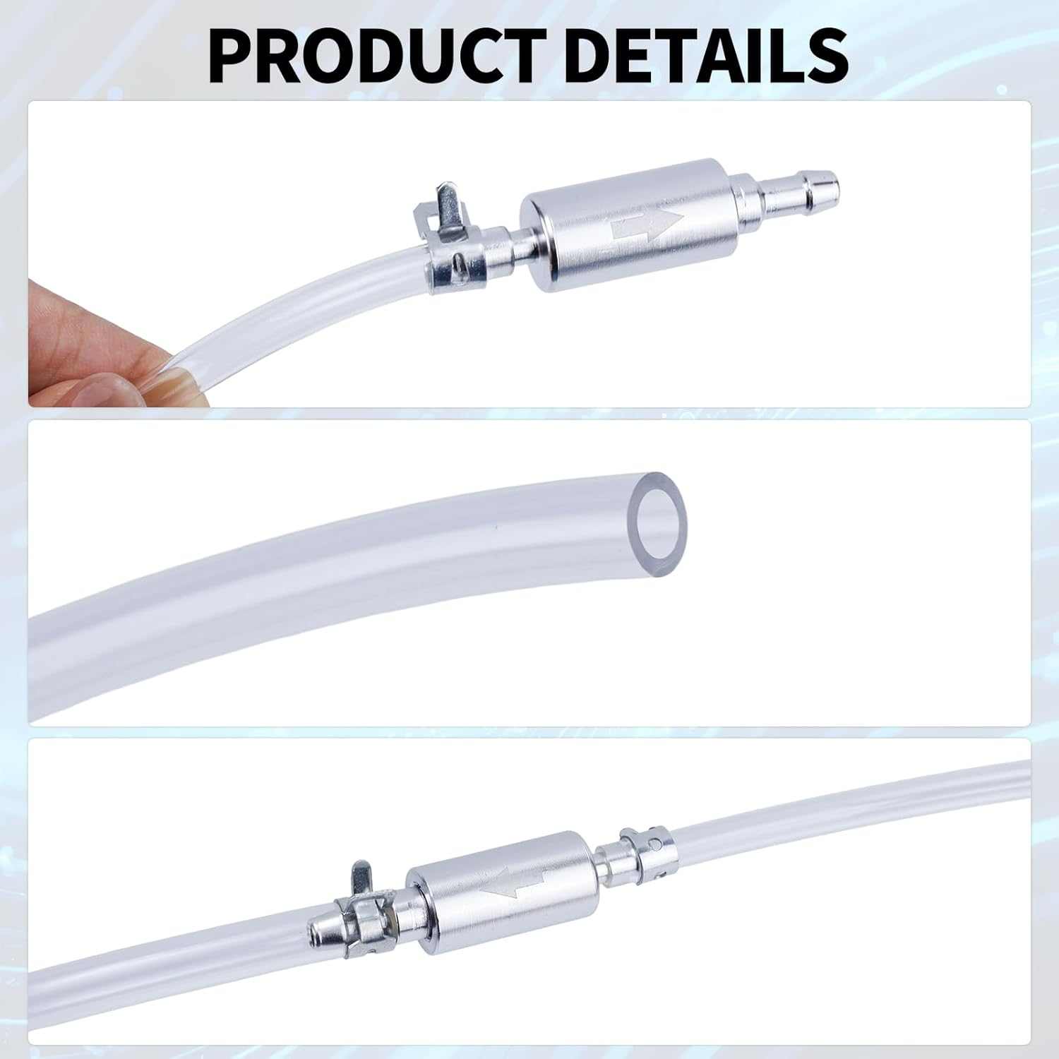 BOXOB 2 Sets Brake Bleeder Hose, Bleeding Tool Kit One Way Check Valve Tube with Rubber Cap & Clamp Brakes Bleeder Tubing for Car Motorcycle Clutch Modification Maintenance Travel Refueling image number 4