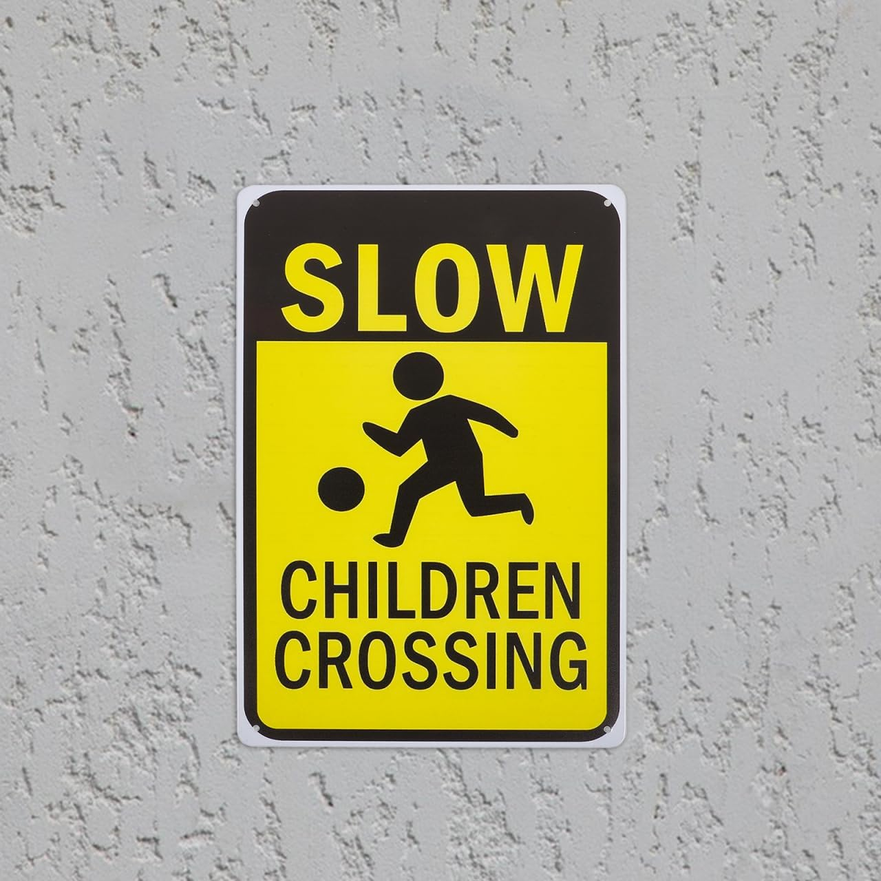 JECOMPRIS 2Pcs Safety Signs Slow at Play Signs Sidewalk Signs Road Signs Neighborhood Signs Please Slow down Sign Slow Children Playing Sign Driveway Signs Slow Sign Yellow Iron Sheet