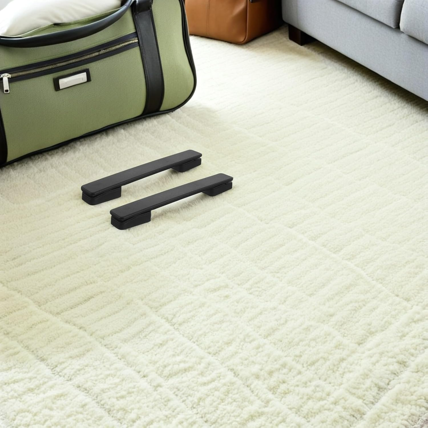 COLLBATH 2Pcs Black Plastic Luggage Handle Replacement with Ergonomic Grip for Comfortable Travel Wear-Resistant Suitcase Pulls for Heavy Luggage Seamless Integration with All Suitcase image number 3