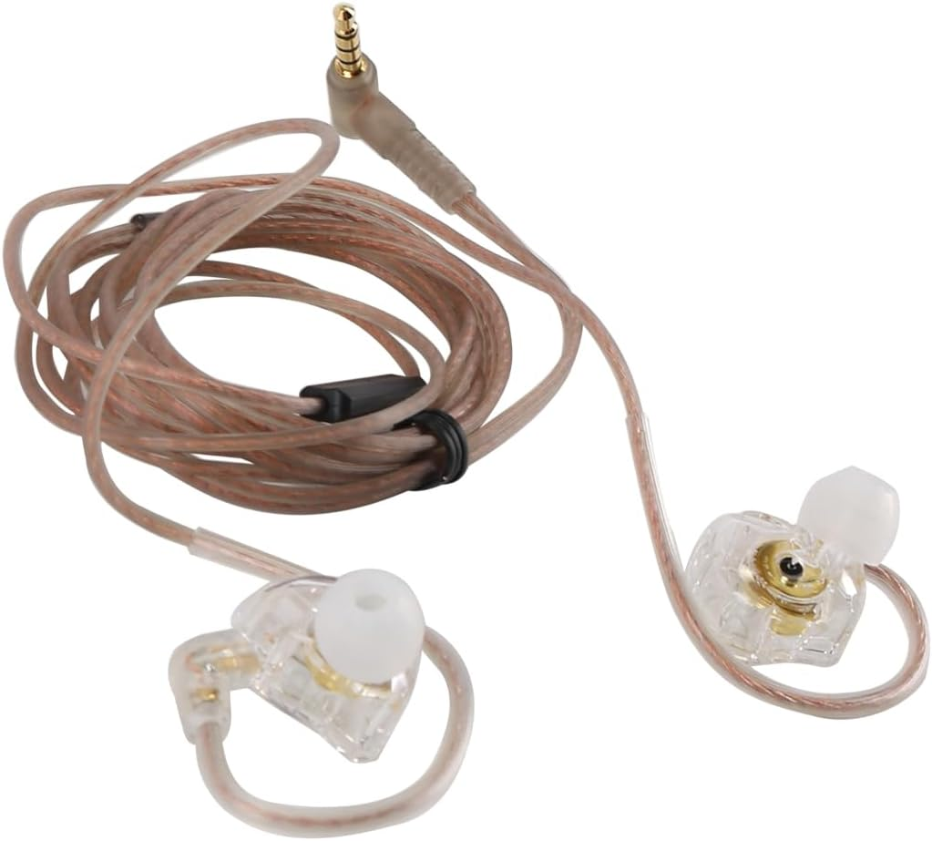 Laroal in Ear Monitors for Musicians, IEM Earbuds, Earphones with Deep Bass, Driver, over Ear Headset for Musicians Stage (Clear with Microphone) image number 4