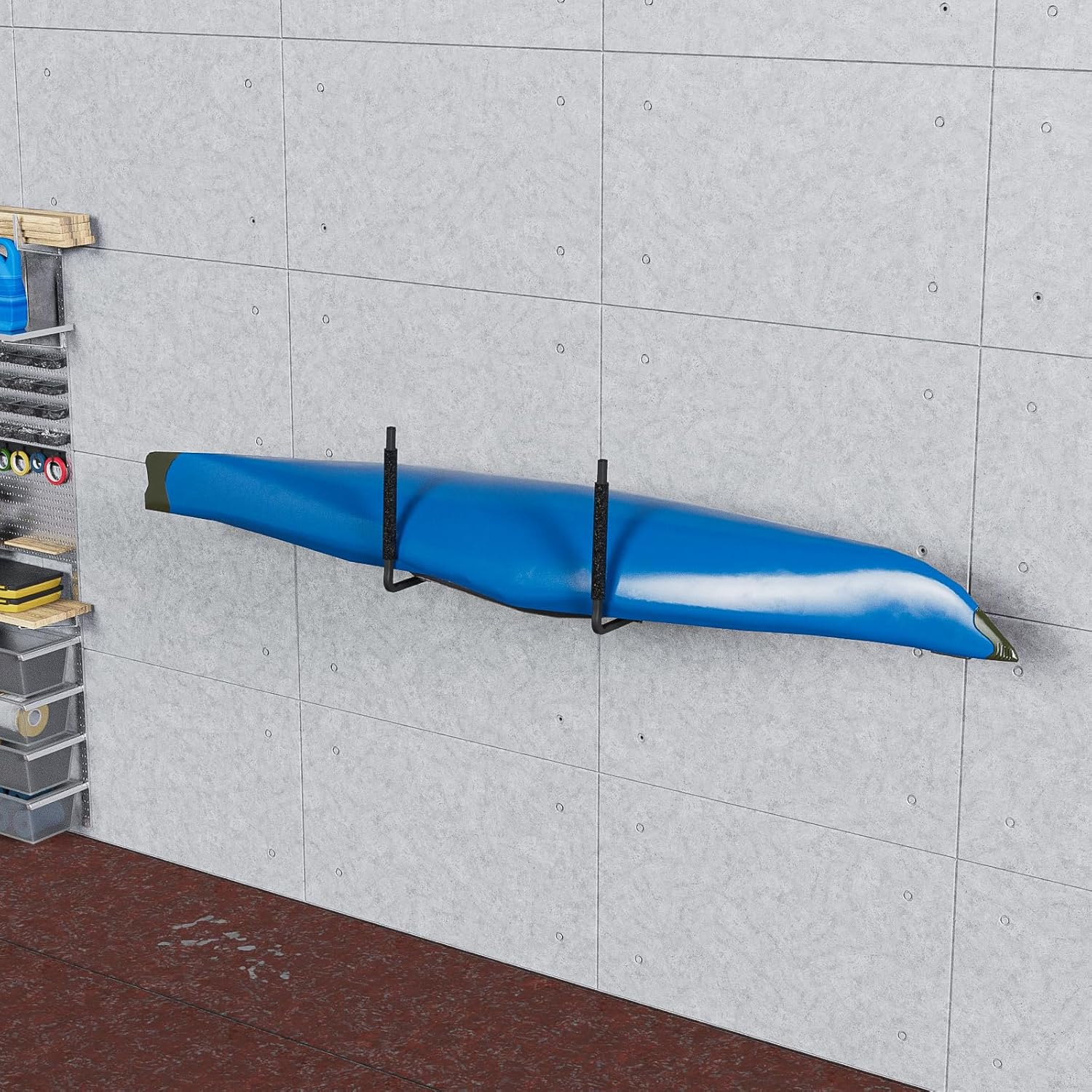 QLS Roof Box BOX1 Black Wall Mount Holder for Storage of Garden Tools, Ski, Sports Equipment, Surfboard - 57 Cm image number 4