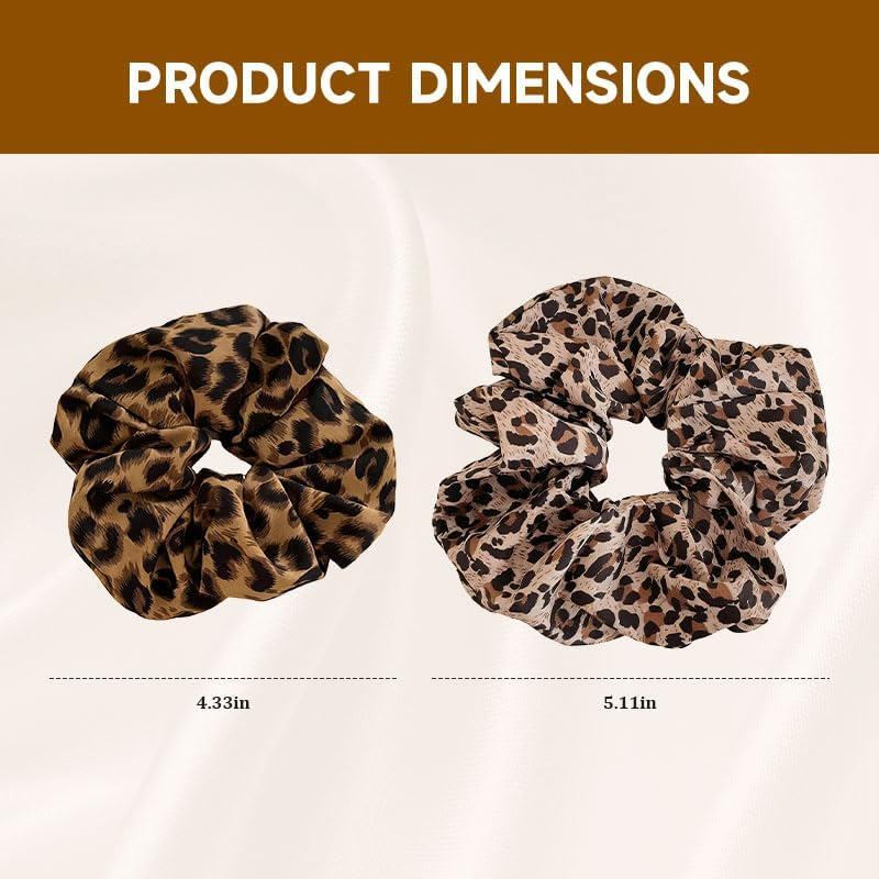 2 Piece Leopard Print Scrunchie Set image number 4