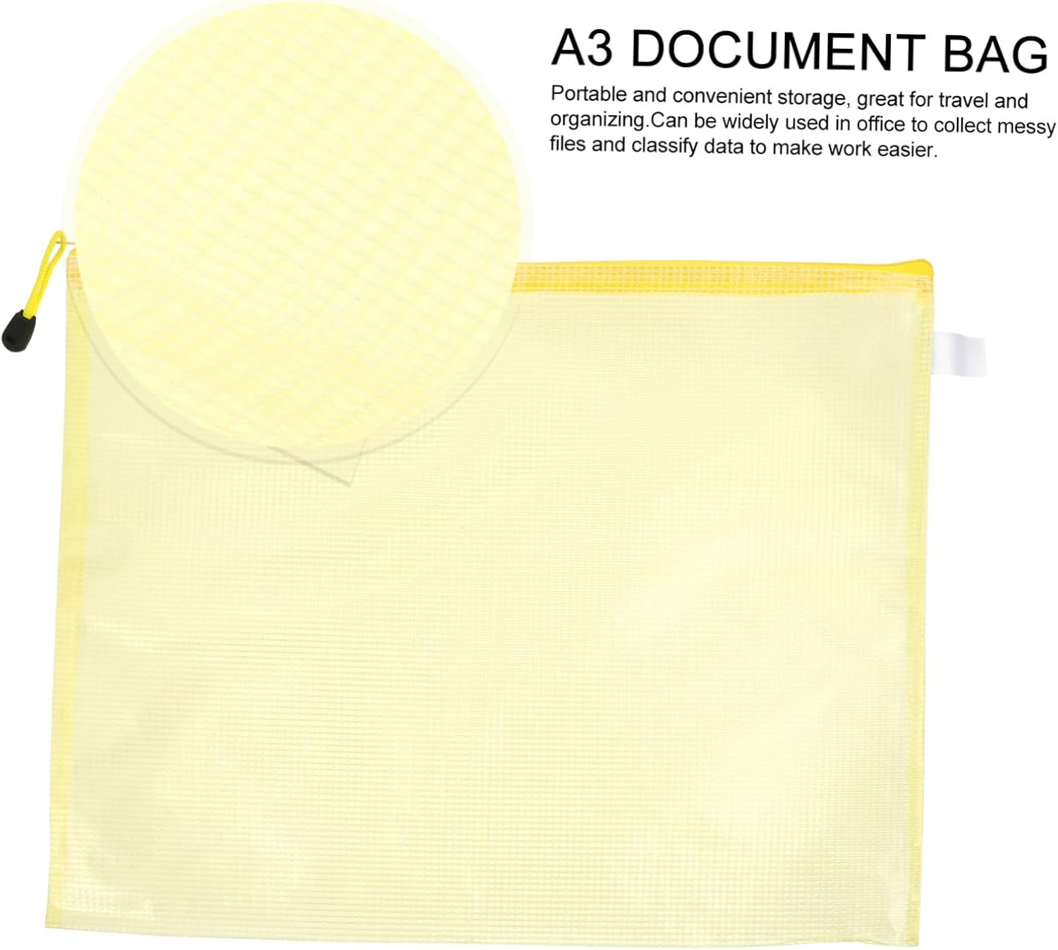 CAXUSD 10Pcs Mesh Zipper Pouch File Bag Stationery Document Bags for Filing Folder Zipper Document Pouch for School Boys and Girls Random Color image number 2