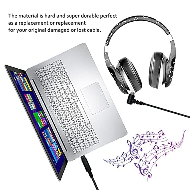 Replacement Black Audio Cable Cord Compatible with Sony MDR-10R MDR-100ABN MDR-1A MDR-1000X MDR-1ADAC WH-1000XM2 Wh-1000Xm3 WH-CH700N Wireless Headphones(Black) image number 3