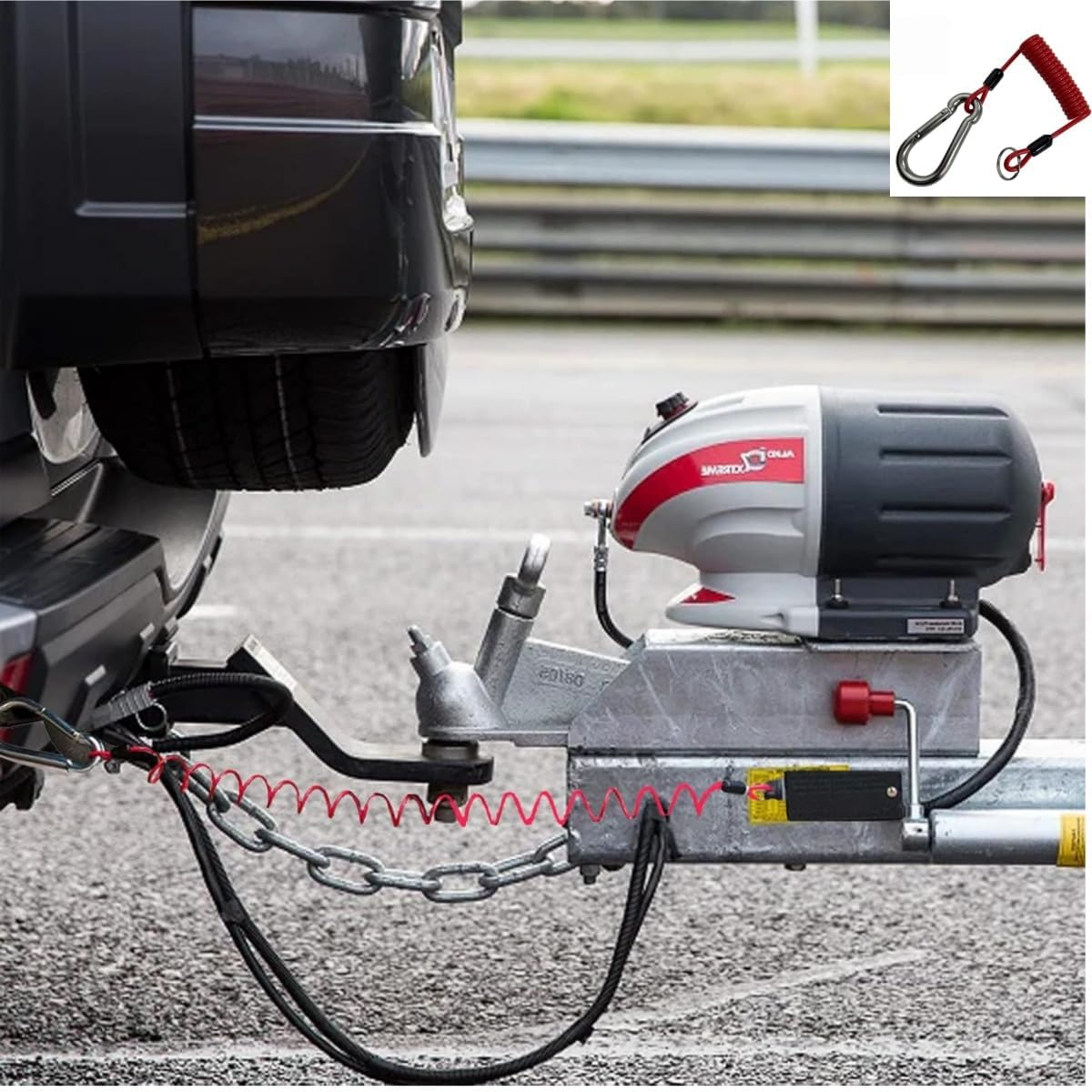 6 Ft Breakaway Trailer Cable, Trailer Brake Safety Cable Spring Towing Coiled Wire, for RV Trailer Emergency image number 2