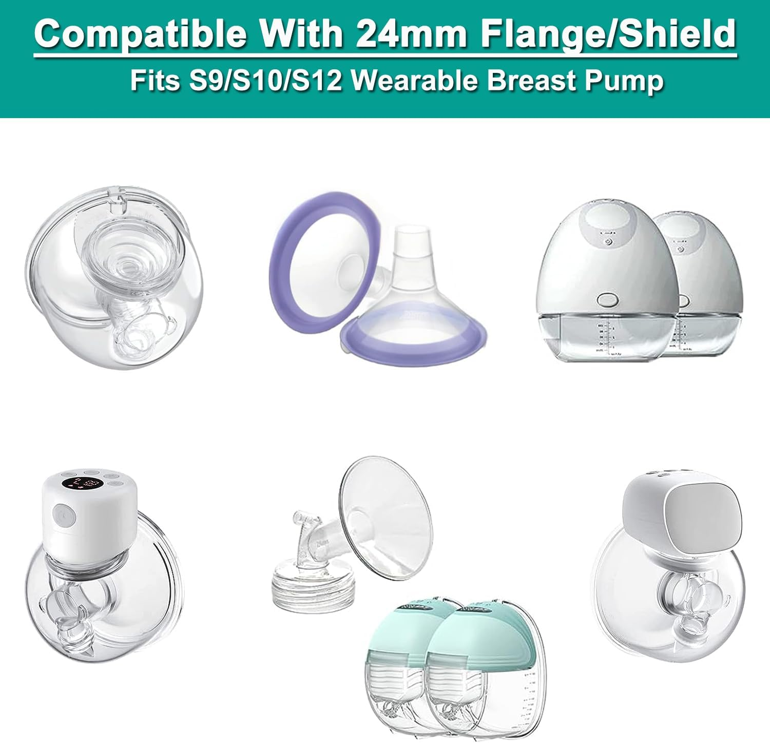 2PCS Flange Insert 19Mm, Compatible with S9/S12/S9Pro/S12Pro Wearable Breast Pump Parts Replace, Pump Shield/Flange Insert to Reduce 24Mm down to 19Mm image number 3