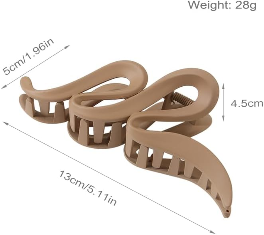 Hair Claw Clips 13CM Large Simple Fashion Wave Shape Frosted Matte Transparent Bright Hairpin Shark Clip Headdress Hair Accessories