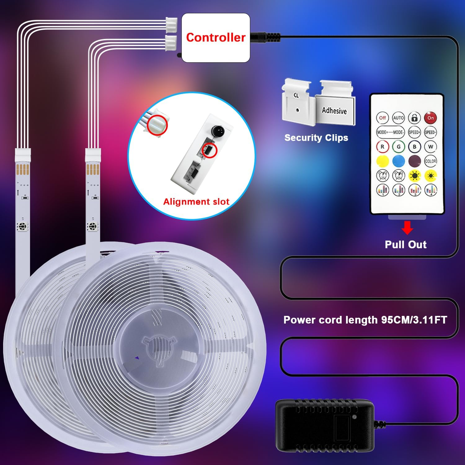 20M Bluetooth LED Light Strip,Inscrok LED String Lights, LED Strips Light Controlled by Smart Phone App,Music Sync LED Lights Strip for Bedroom Children'S Room Decor (Certified Power Supply) image number 4