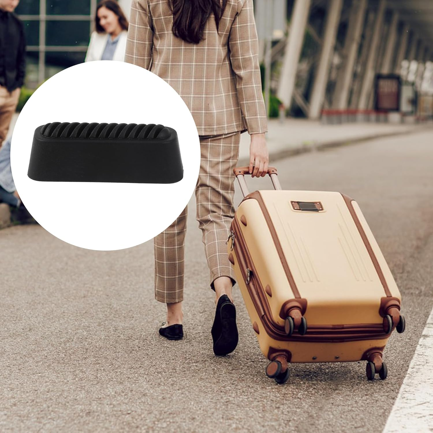 RDEXP 4Pcs Black Feet Pads for Suitcase Luggage Holder Side Feet 4.7 X 1.6Cm image number 1