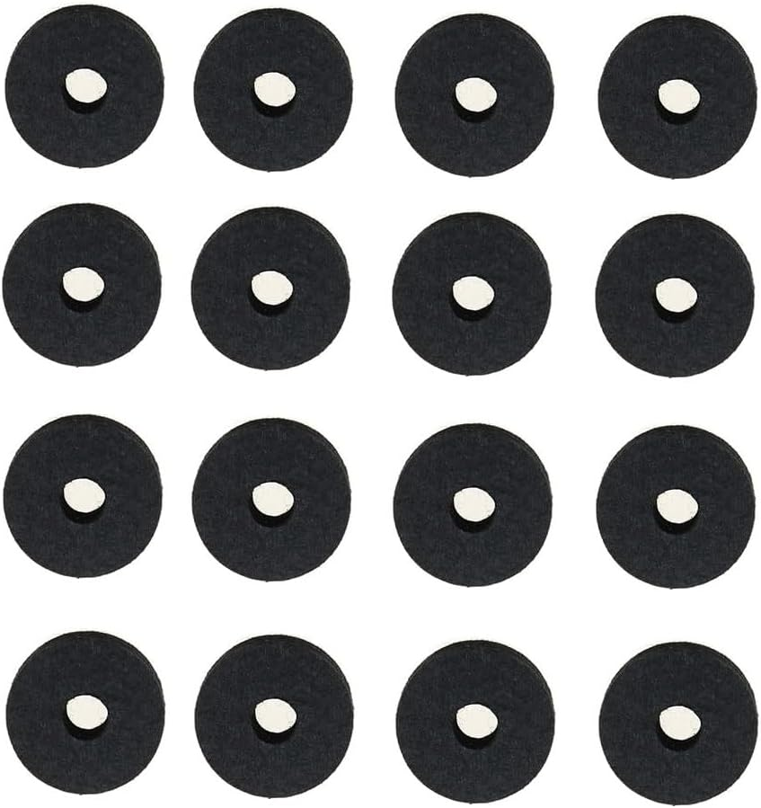 16PCS Cymbal Felt Washers, 3.5Cm Non Slip Felt Pads Cymbal Replacement Accessories for Drum Set Drum Cymbal Felt Pad-Black image number 3