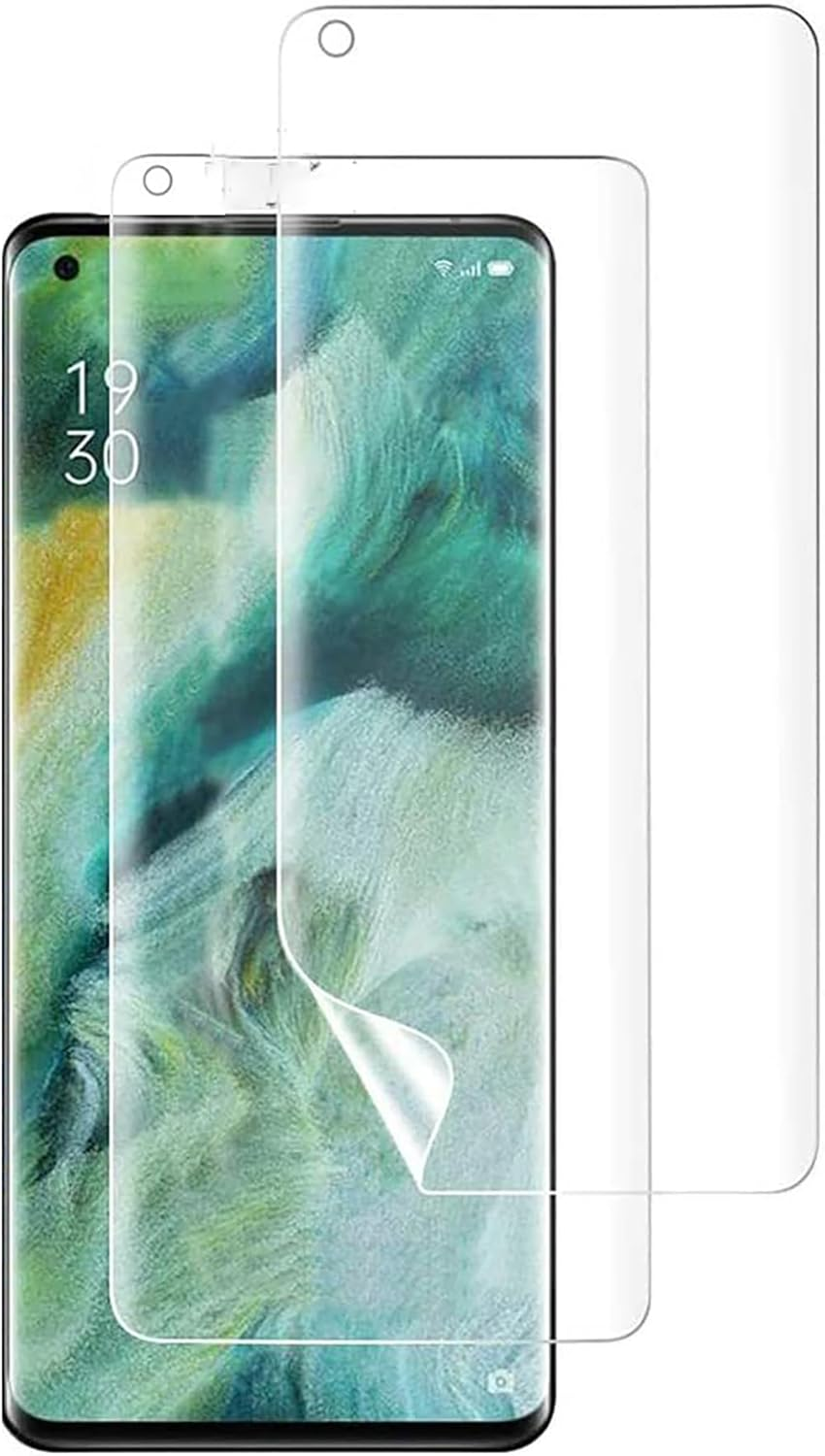 [Pack of 2] Hydrogel Screen Protector for OPPO Find X3 Neo 5G (6.55 Inch), Transparent Soft TPU Protective Film (No Tempered Glass) [HD Transparent] [High Sensitivity] image number 2