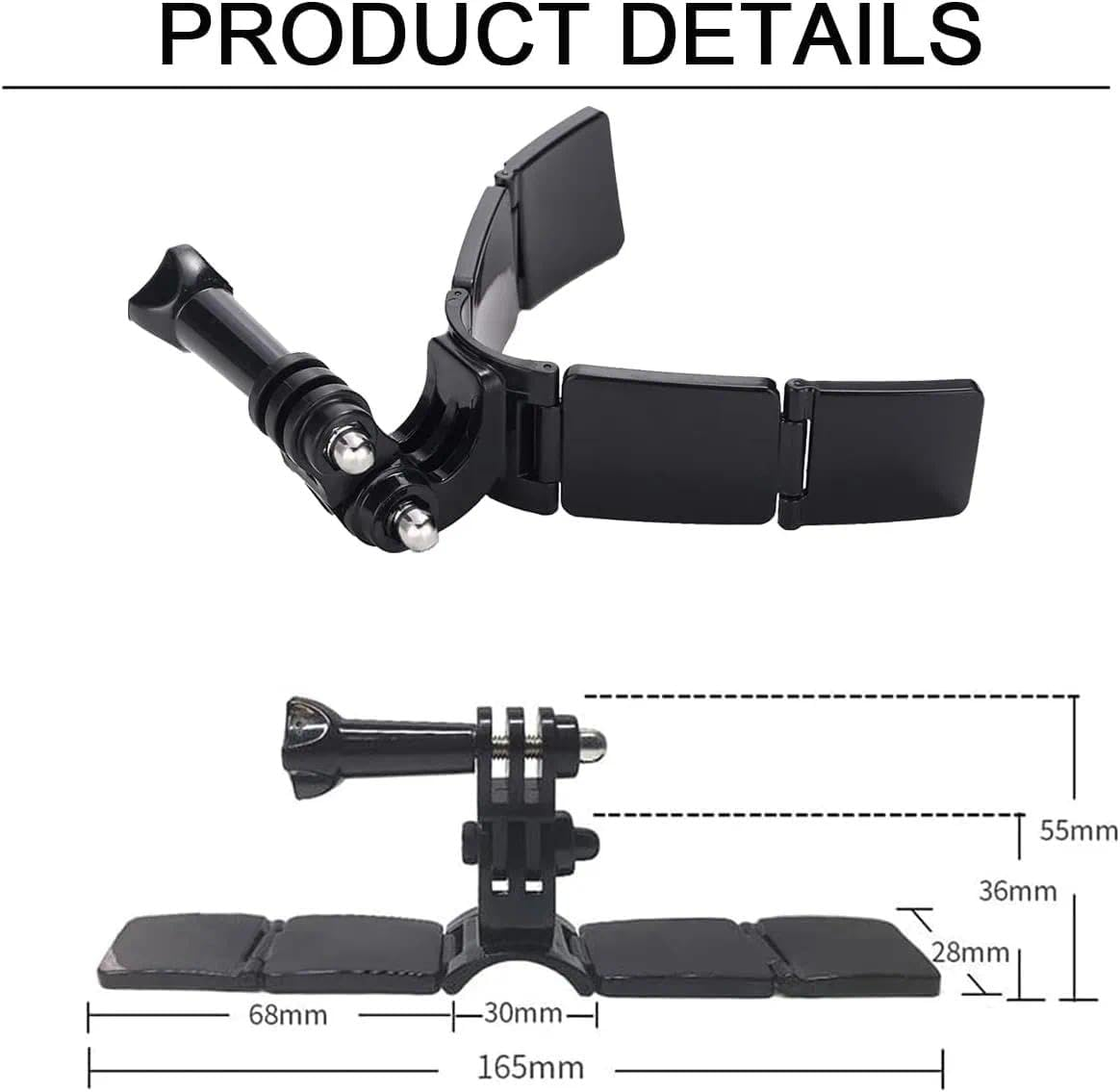 Universal Action Camera Mount Adhesive Chin Mount, Helmet Top or Chin Installation, Strong Adhesive Mounting Base, Immersive POV Recording, Compatible with Gopro Hero 13 12 11 10 9 8 - Unron