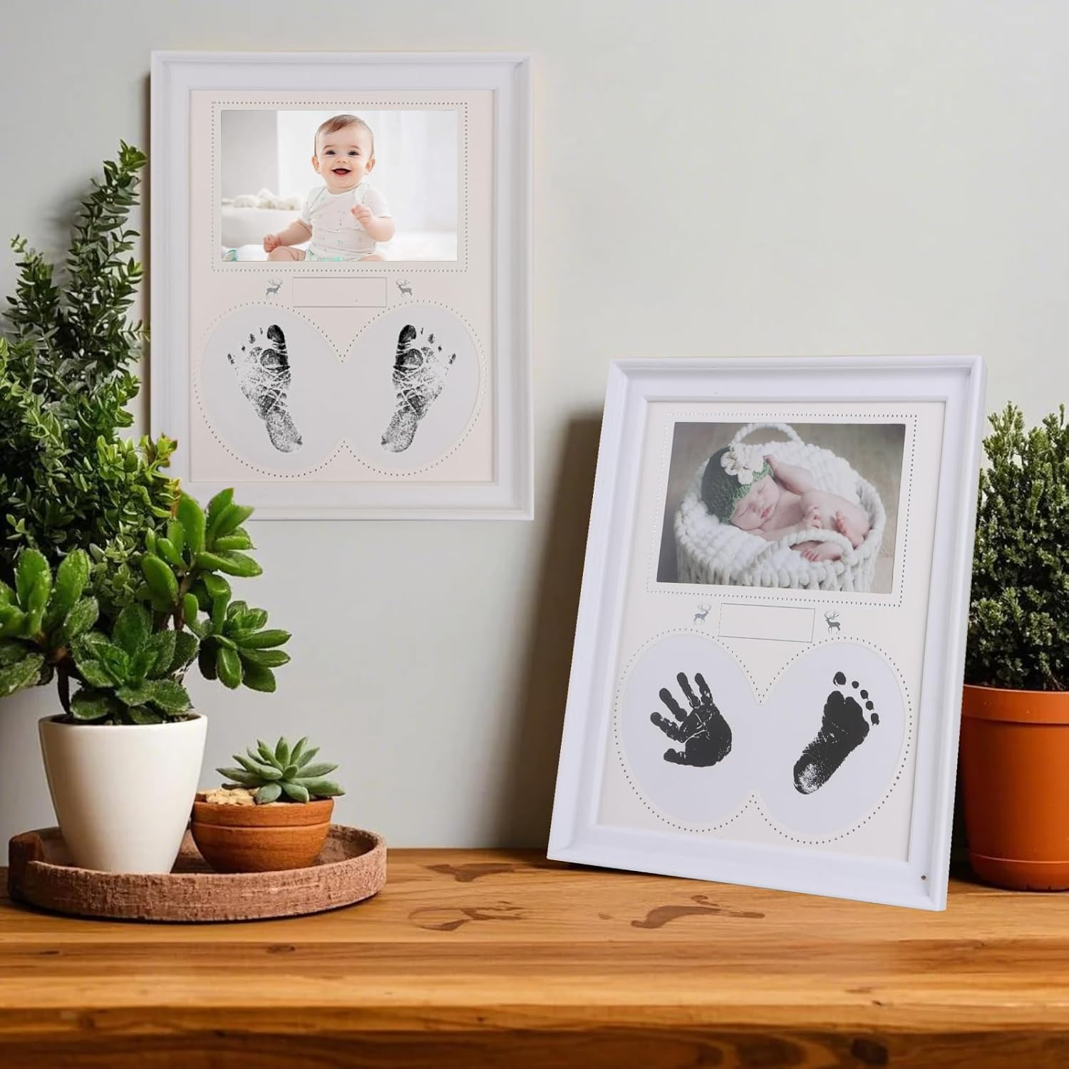 Baby Hand and Footprint Kit，Shower Gift Casting Printing, Essentials for Newborn Boys and Newborn Girls, Baby Keepsake Photo Frame, Pet Paw Print Set