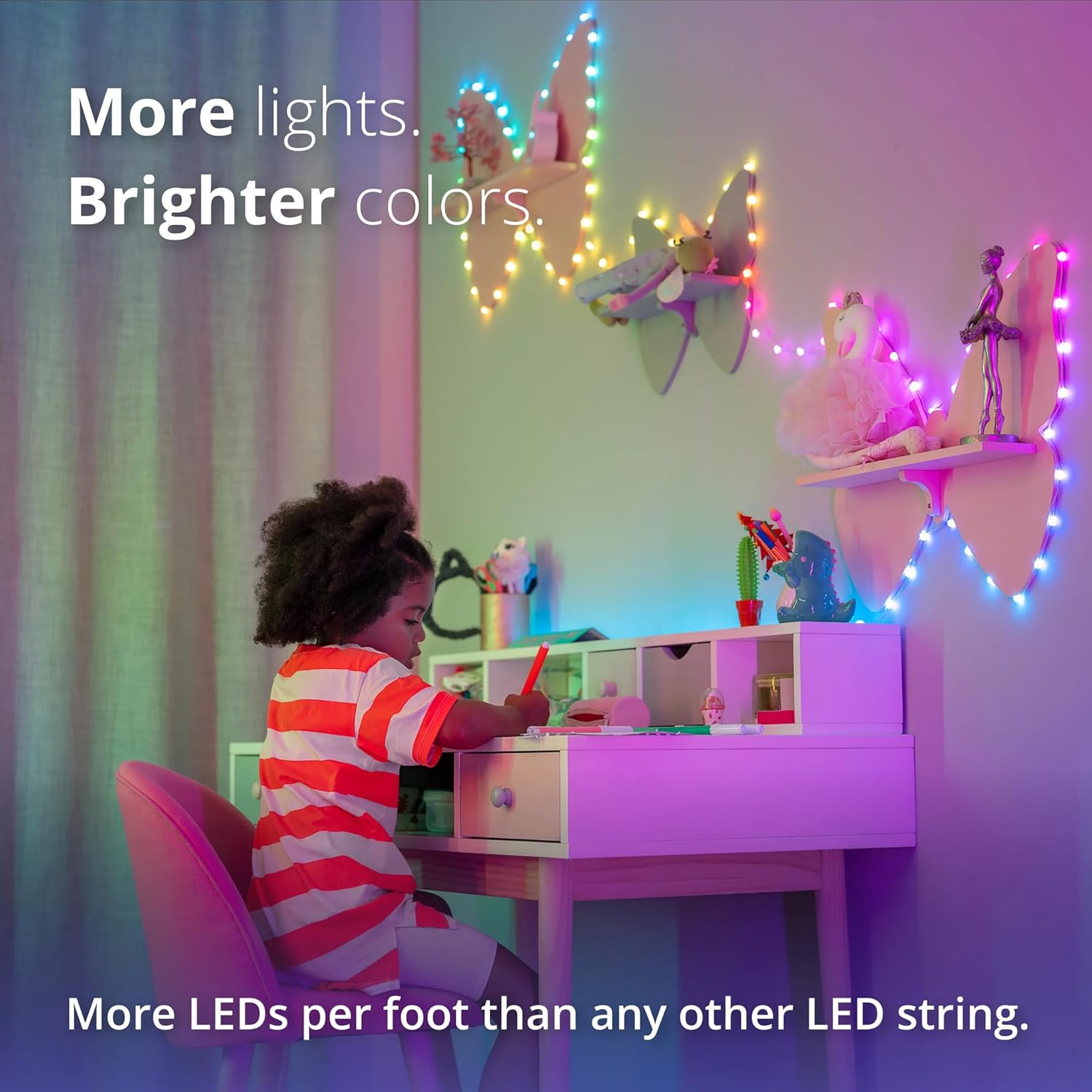 Twinkly Strings AUB-C &ndash; 100 Heart-Shaped RGB Leds, Clear Wire, AUB-C image number 5