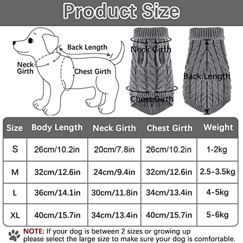 Dog Sweaters for Medium Small Dogs, Cat Sweater Dog Clothing Dog Jumper Puppy Turtleneck Knitted Dog Outfit Pet Twist Striped Vest Cute Warm Winter Clothes for Chihuahua, Dachshund (Light Pink, L) image number 3