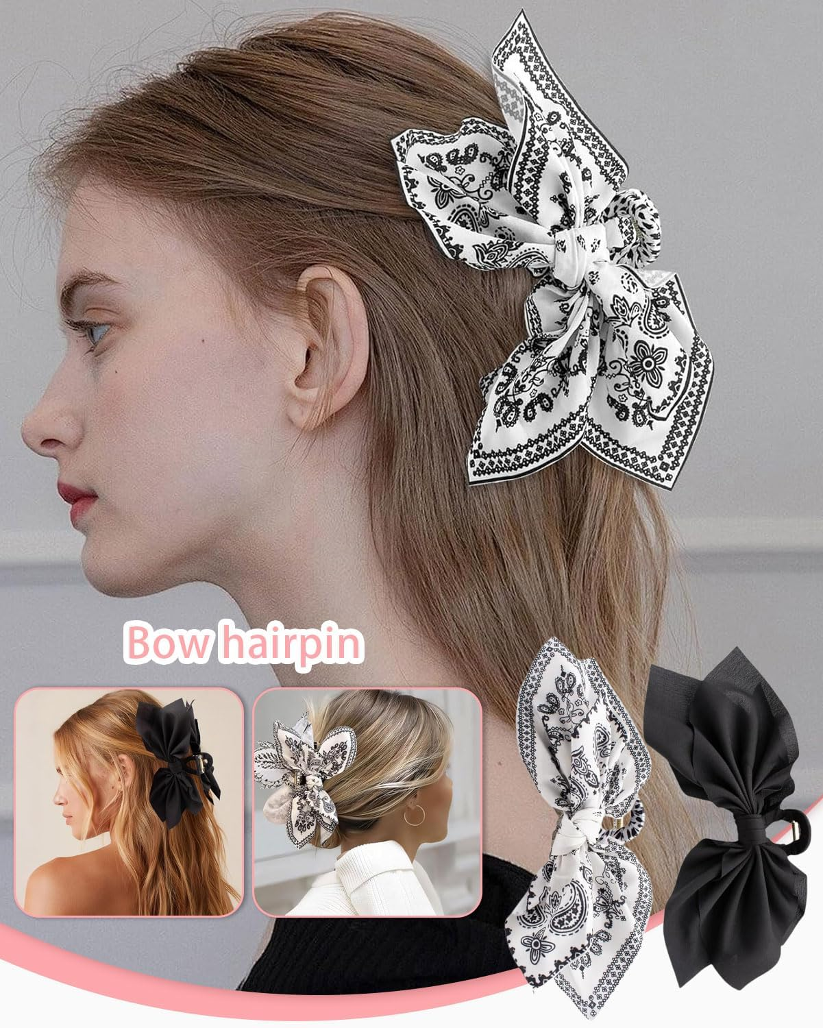 IPNSDON Pack of 2 Large Hair Bands for Women, Fancy Hair Clips, Butterfly Hair Clips, Hair Clips for Thick Hair, Suitable for Girls Hair Bands image number 3