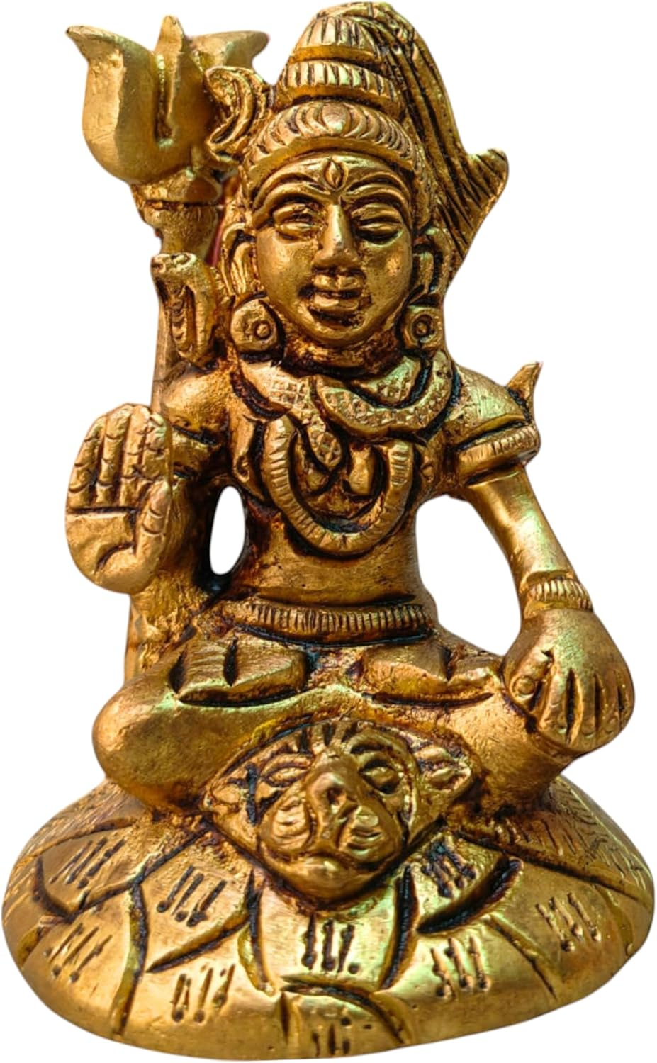 Brass Shiv Panchayat Idol 3" Inch | Shiva Lingam with Nandi, Parvati, Ganesh & Kartikeya | Shiv Parivar Statue | Bholenath Family Murti for Home Temple, Puja, Diwali Decor & Spiritual Gift