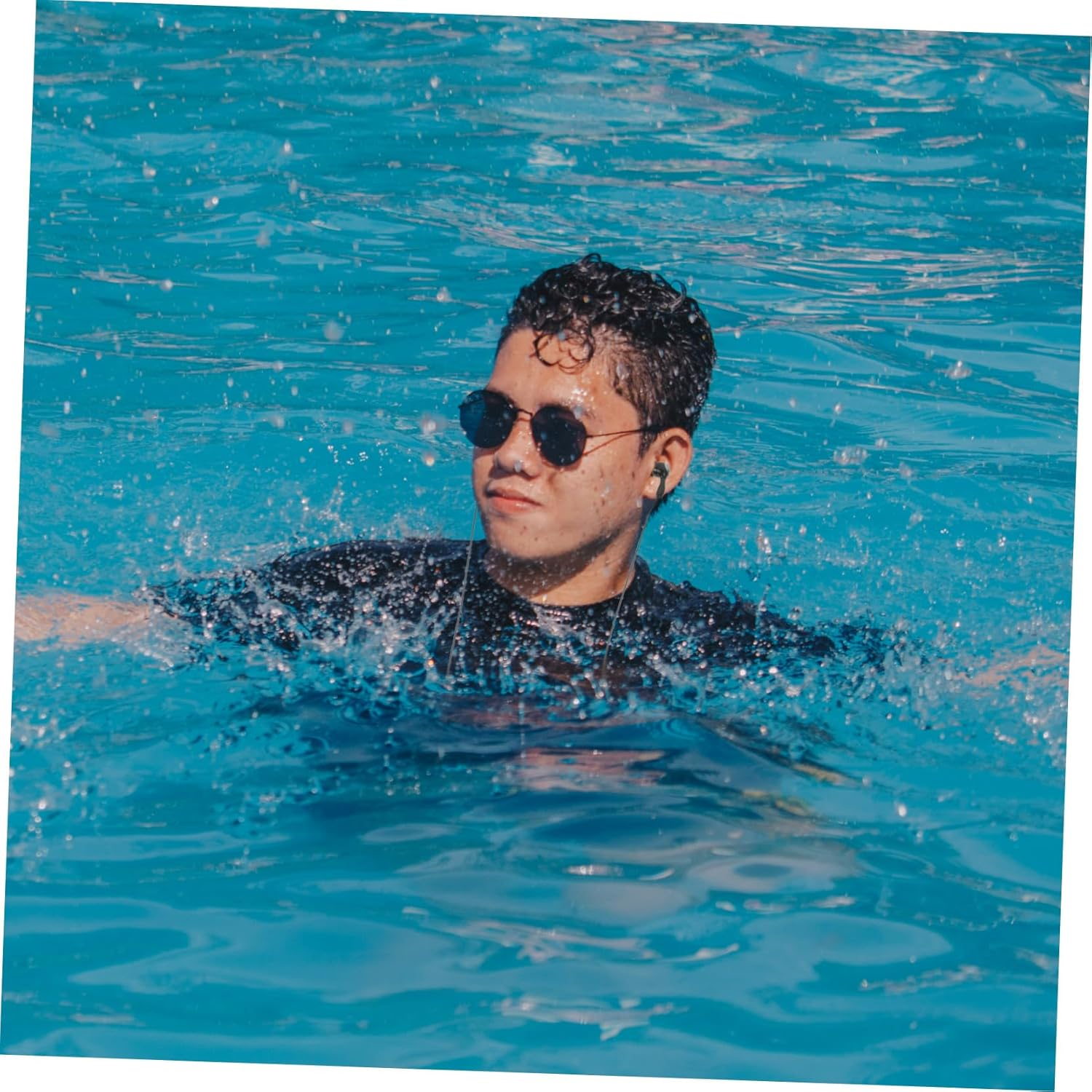 GARIOUANS Waterproof Mp3 Earphones for Swimming With-Ear Design and Ear Hook, 2Pcs Music Player Earphone for Diving, Shower, and Surfing