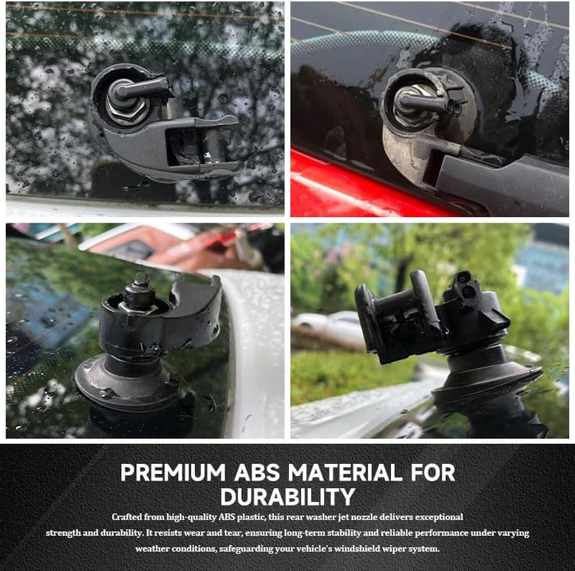 4 PCS Rear Windshield Washer Nozzles, Universal 2-Hole Spray Jet Adjuster Kit with Even Water Discharge, Compatible with Audi A1 A3 A6 Q3 Q5 Q7 S4 SQ5 Models, Durable ABS Plastic image number 3