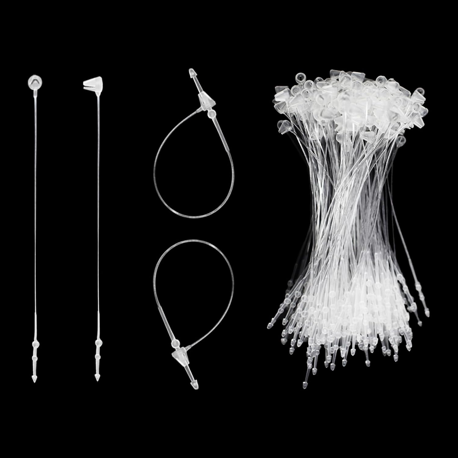 2000Pcs Plastic Fastener Hang Tag Snap Lock White for Retail Store Accessory Price Pins (3 Inch) image number 2