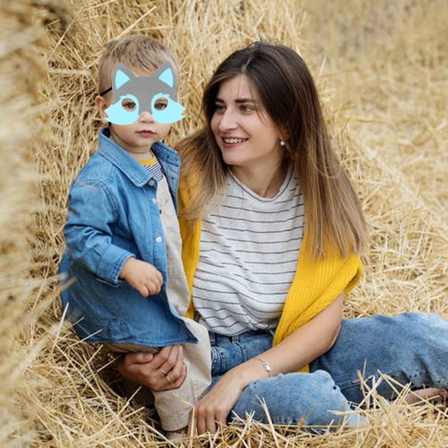 Little Red Riding Hood and Big Bad Wolf Masks Costume, 5Pcs Half Face Felt Masks for for Toddlers Kids Classroom Activities, Bedtime Storytelling, Costume Parties image number 6