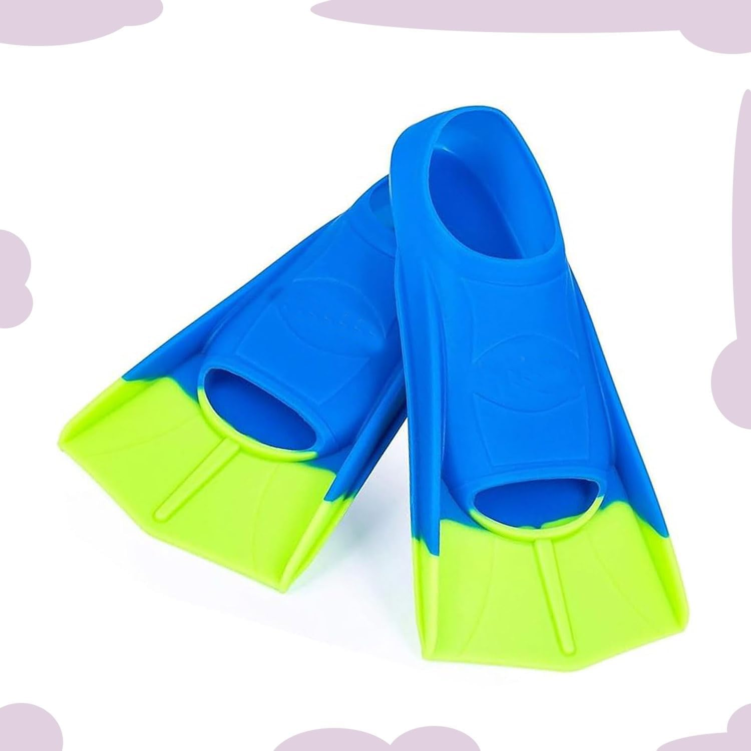 Swimming Flippers - Short Blade Training Fins for Snorkeling, Diving, and Pool Activities - Two Tone Trendy Design for Travel - Men, Women, and Kids with Travel Mesh Bag image number 2