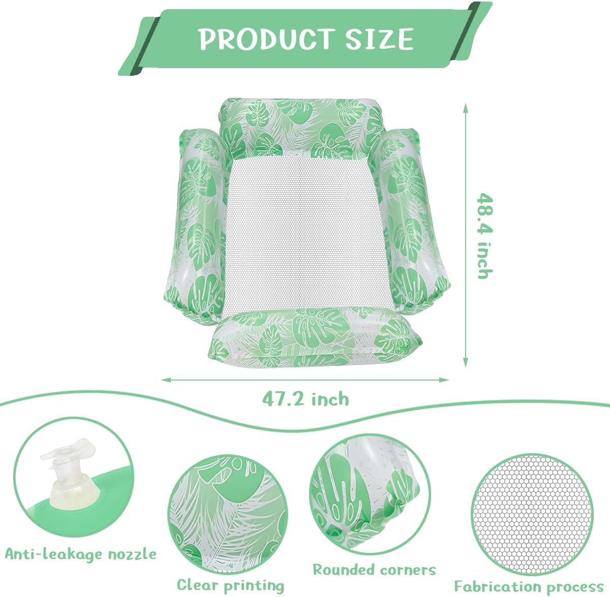 Inflatable Pool Floats Adult, 4-In-1 Multi-Purpose Pool Float Water Hammock for Swimming Pool Lake Floating Beach Ocean Sea,Pool Hammock Floaties Toy image number 1