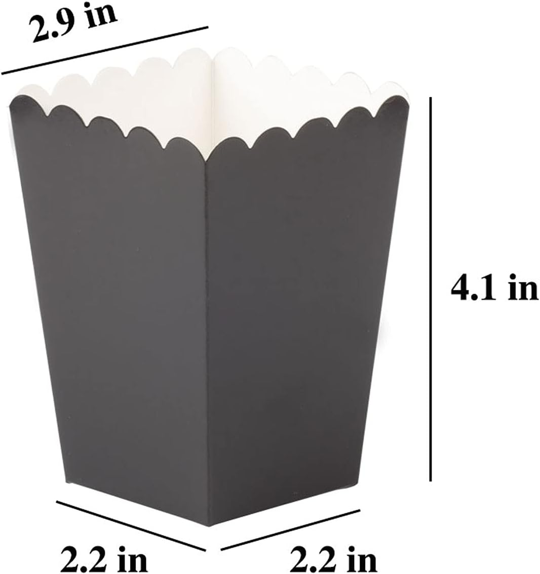 Black Popcorn Boxes Cardboard Popcorn Favor Containers,Pack of 24 - Black-24Pcs image number 2