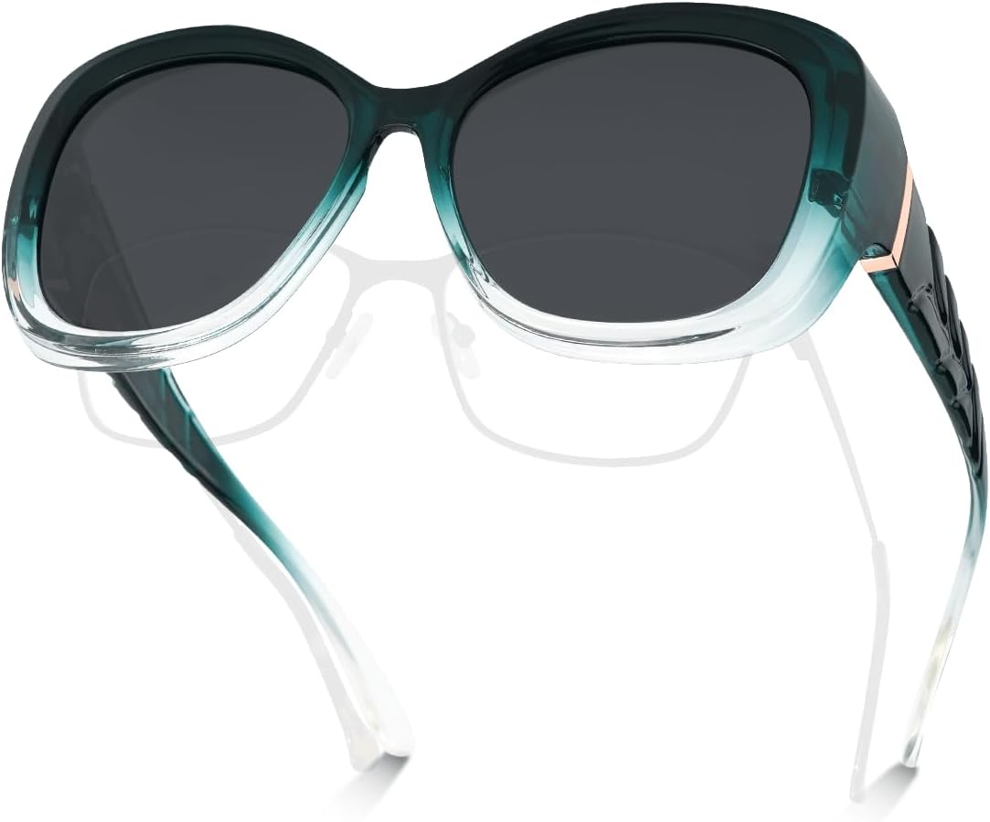 Meeloog Polarized Fit over Glasses Sunglasses for Women, Oversized Fashion Big Sun Glasses Trendy Shades for Driving MST0079