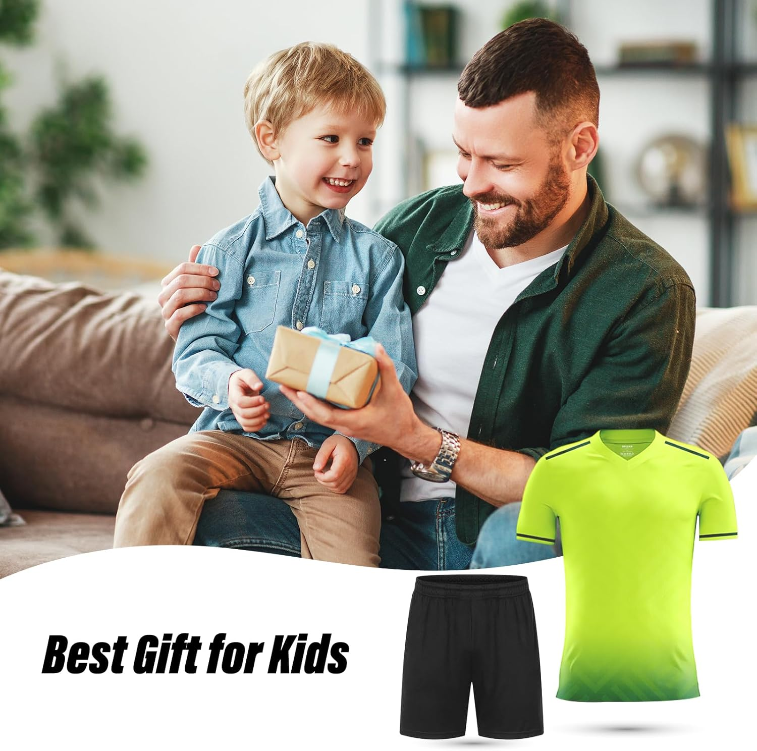 Kids Soccer Jersey Set Sports Clothing, Quick Drying Football Jersey Kids Breathable, Childrens Football Jersey Set Training Suit with T-Shirt and Shorts image number 4