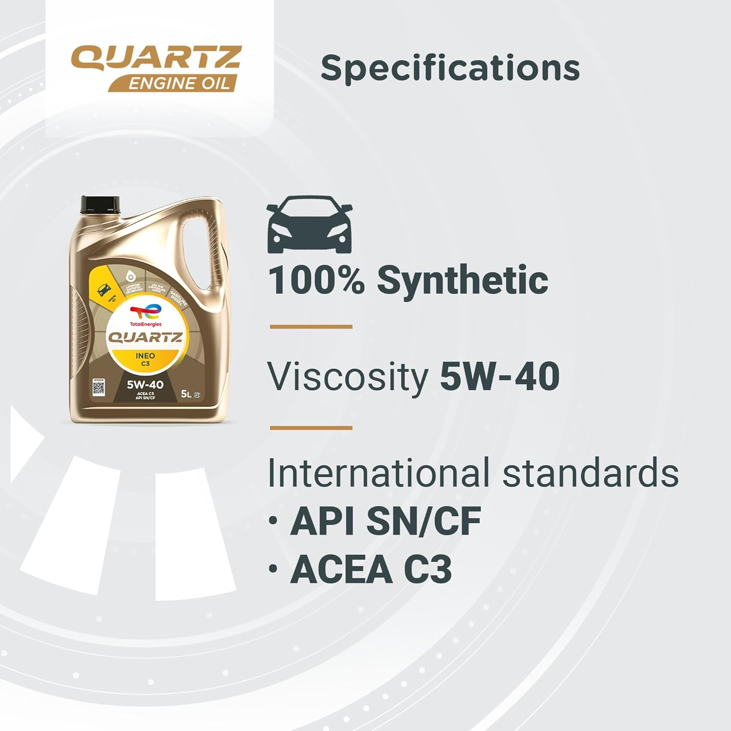 Totalenergies Quartz Ineo C3 5W-40 Engine Oil 5 Liter image number 5