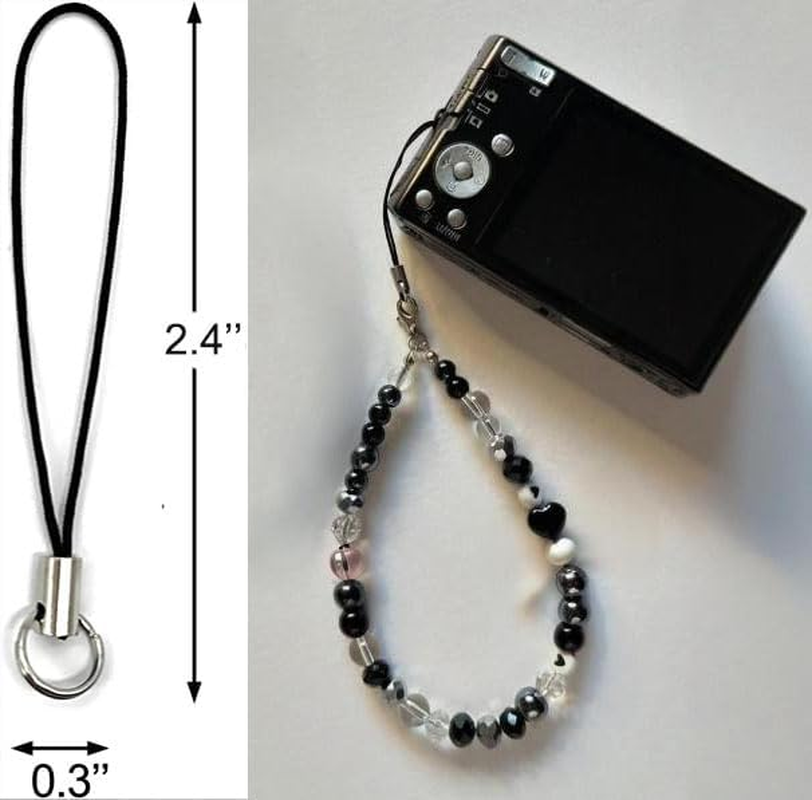 100Pcs Cell Phone Split Ring Strap - Detachable Ring Strap Phone Charm Cords (Black) image number 3