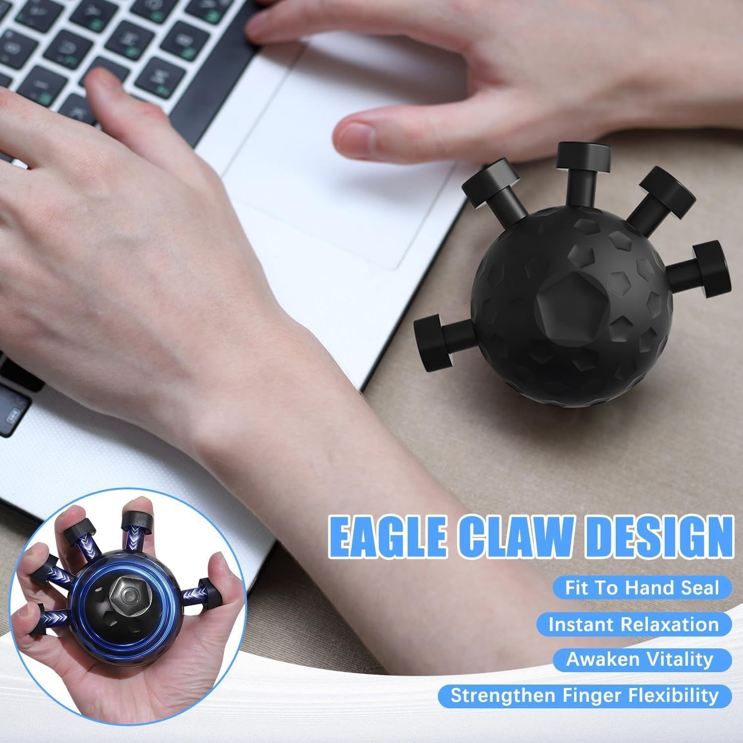 New Adjustable Finger Grip Strengthener,Hand Grip & Finger Exerciser Tool image number 3