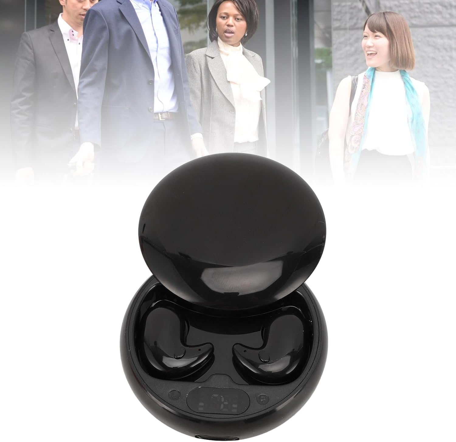 Translator Earphones, Two-Way Translation Headphones with 144 Languages, Real Time Translation Headset, BT Online Translator for Travel, Business, Learning (Black) image number 4