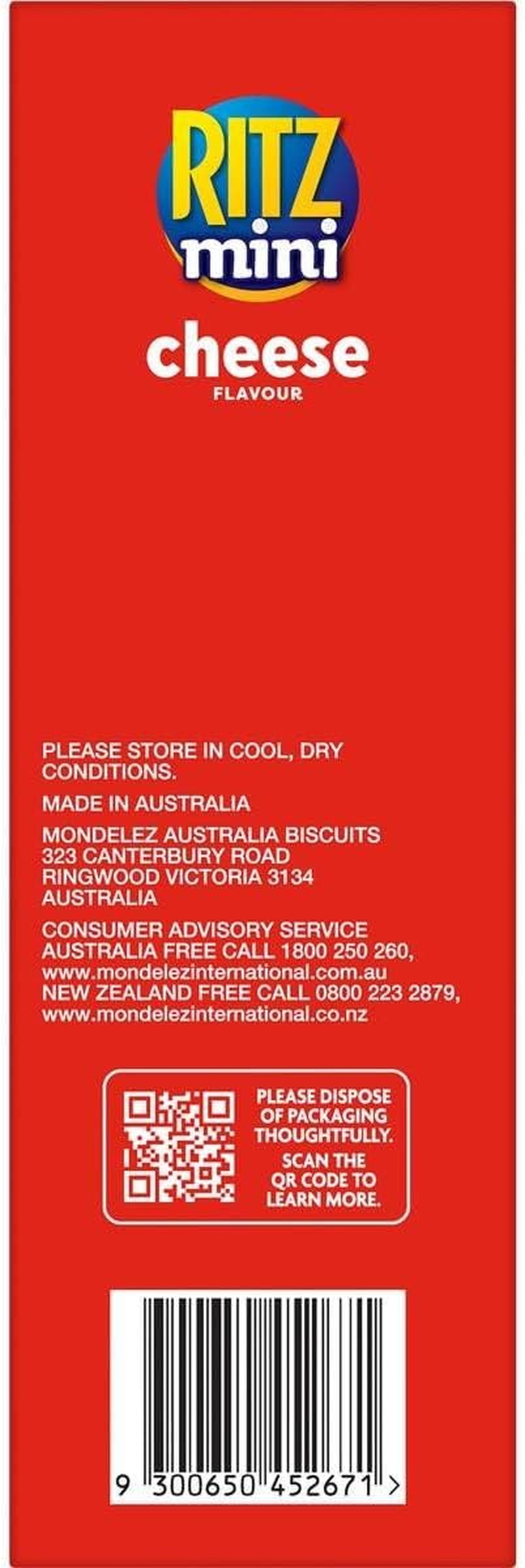 Ritz Mini Cheese Crackers Biscuits 155 G image number 1