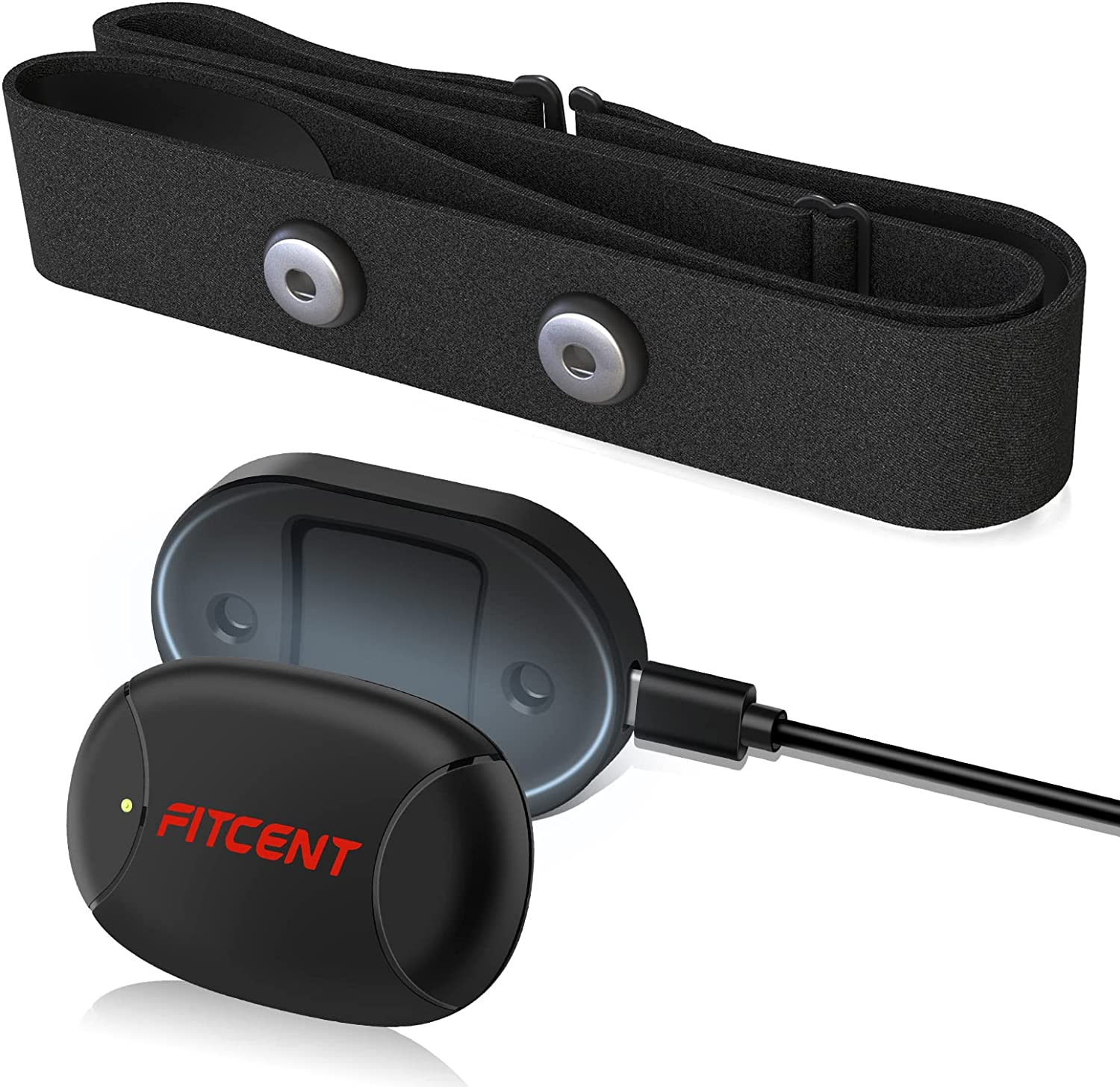 FITCENT Heart Rate Monitor Chest Strap with Wireless Charger, HR Sensor Belt Bluetooth 5.0, ANT+ and 5.3 Khz for Men Women image number 6
