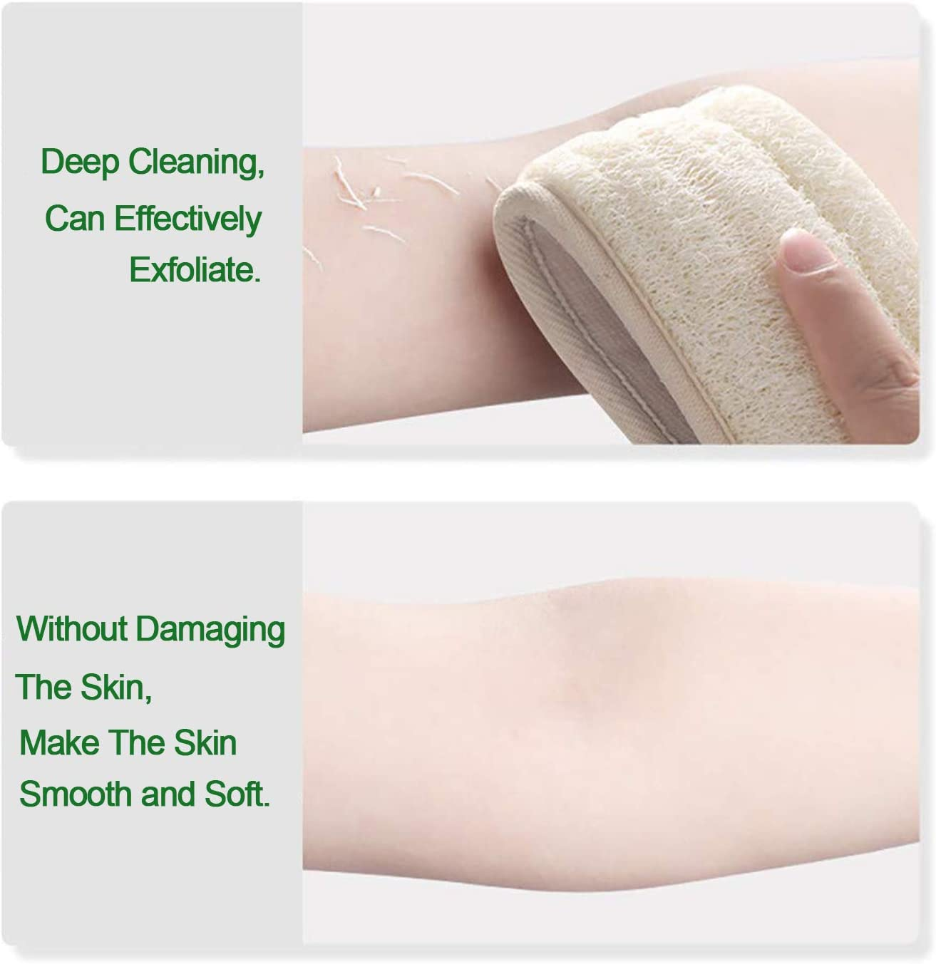 UCINNOVATE 3Pack 100% Natural Back Scrubber Loofah Shower, Eco-Friendly Bath Large Dual Side Shower Sponge Loofa, Back Brush Washer Body Scrubber Shower for Men Women