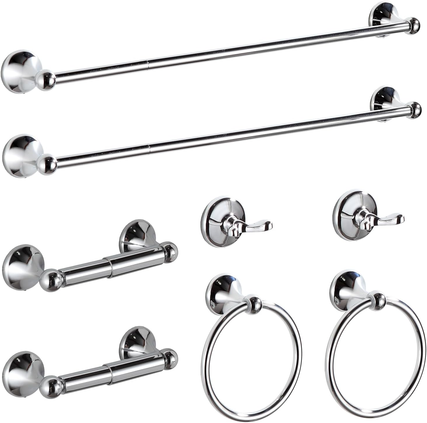 BGL Bathroom Accessory Set, Brushed Nickel Adjustable Expandable Towel Bar 4-Piece Bathroom Hardware Set Wall Mounted
