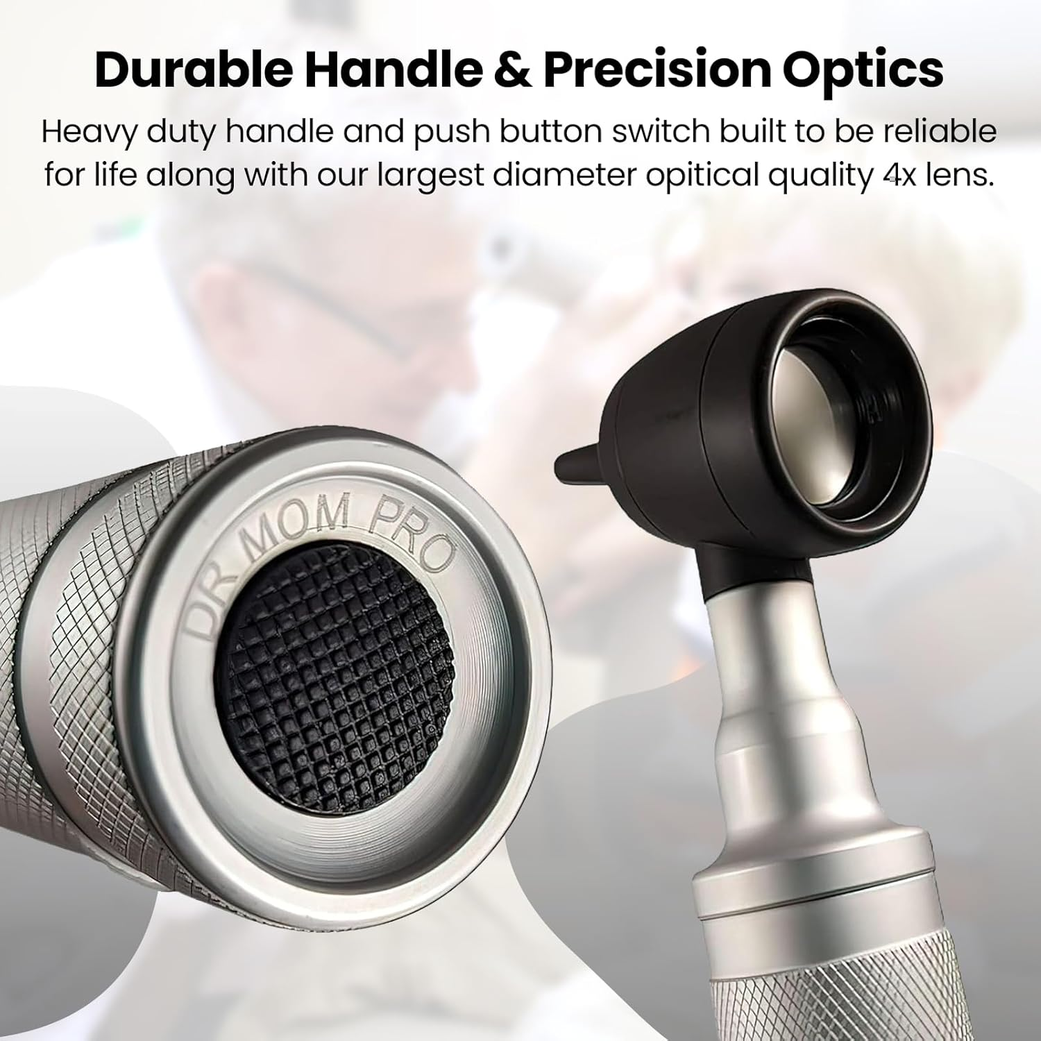 5Th Generation Dr Mom LED PRO Otoscope - 100% Forever Guarantee Covers Any Issue - Full Size Otoscope with Our Largest Diameter Optical Glass Lens Includes Batteries and Disposable Specula image number 1